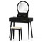 Wood MDF Vanity Table with LED Mirror, Storage Drawers and Stool